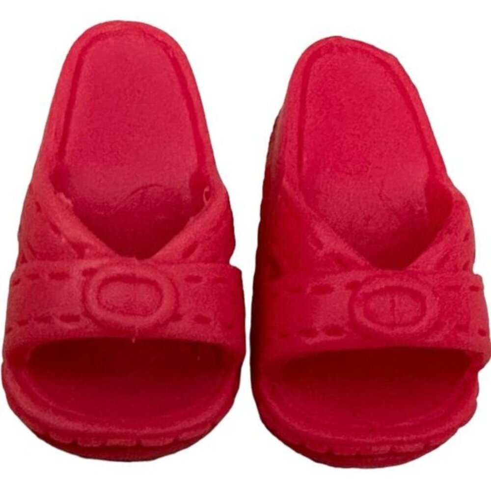 Barbie Pink Slide Sandals Shoes For Dolls With Open-Toe Design